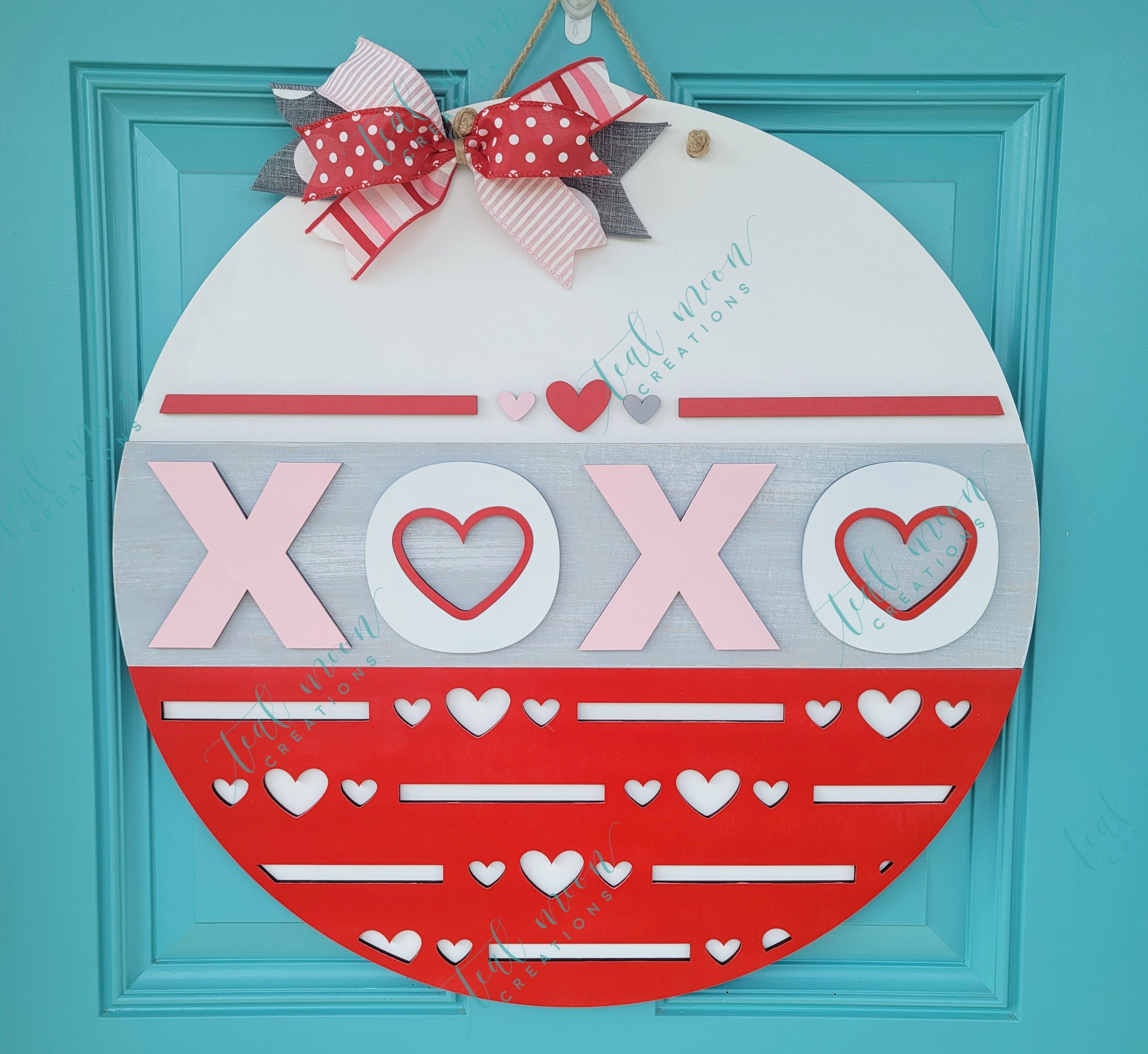 XOXO Valentine Door Hanger – Teal Moon Creations