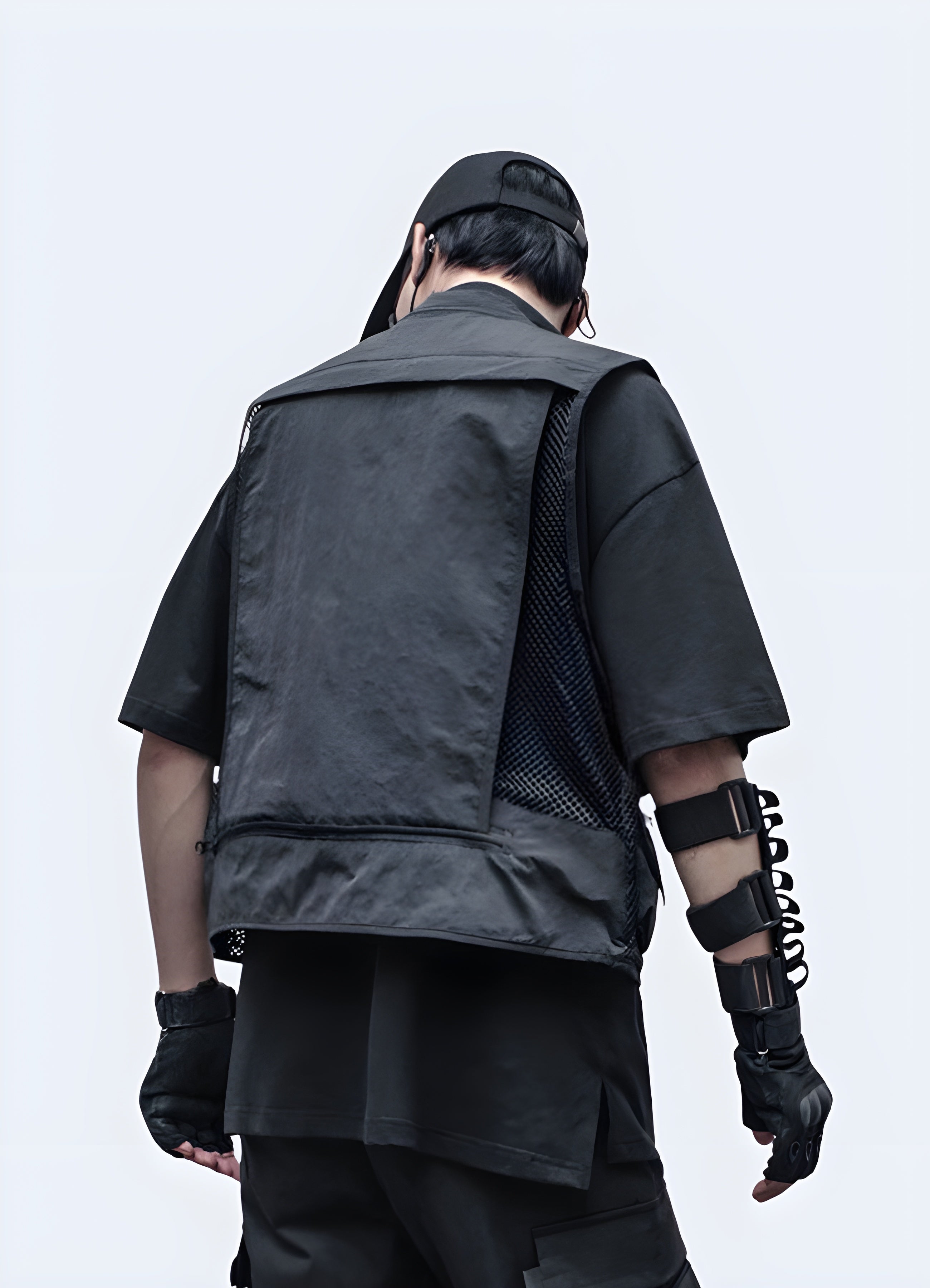 Multiple Pocket Vest with Net – Techwear Canada