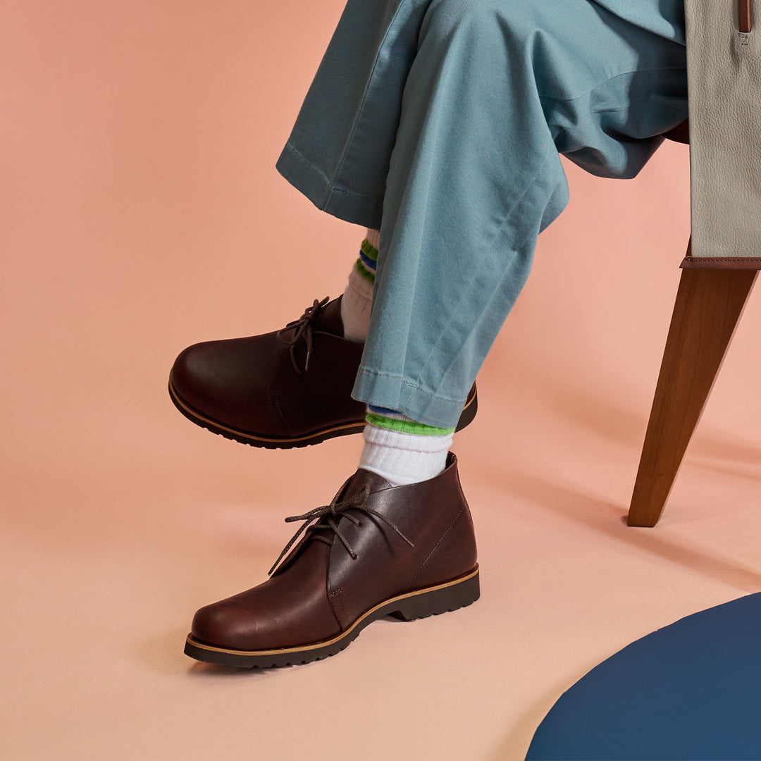 コトカ＞吉野チャッカ メンズ たつの蝋引きレザー/ブラック | テーーマ