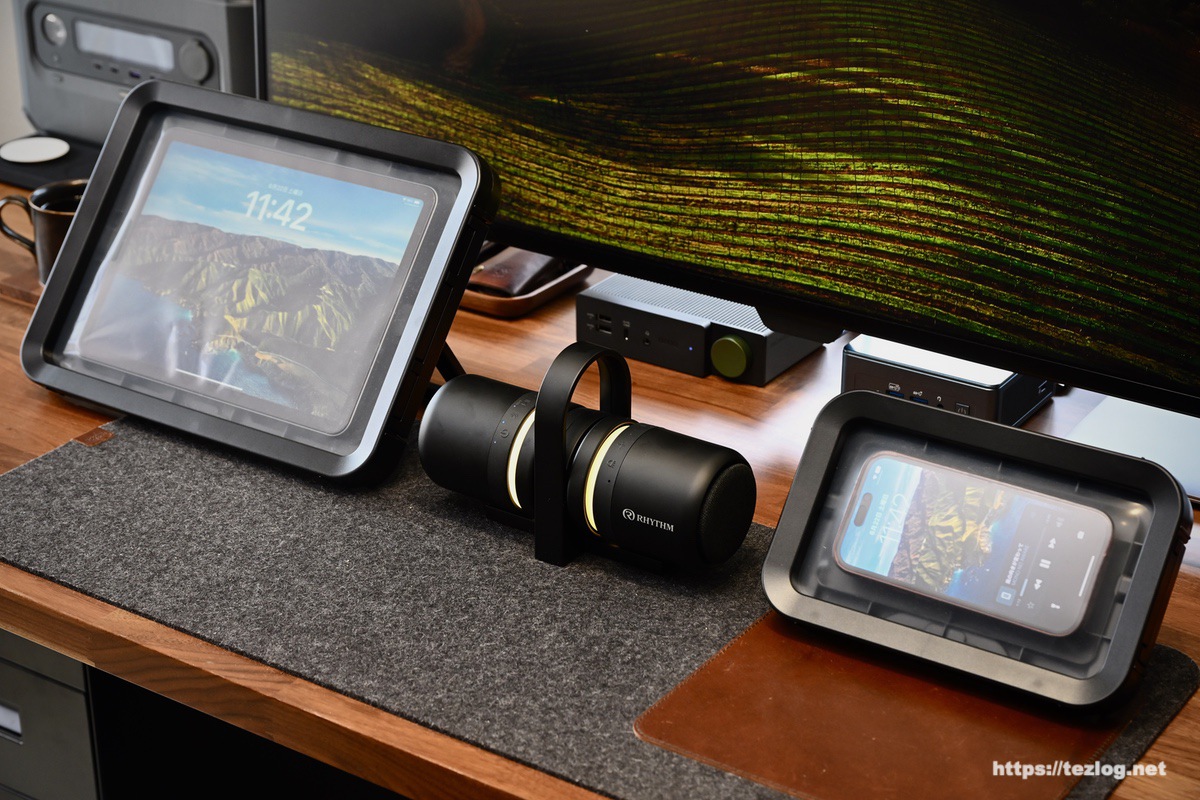 リズム MAGSPEAKER DUO レビュー。2つのスピーカーを自由に配置。防水