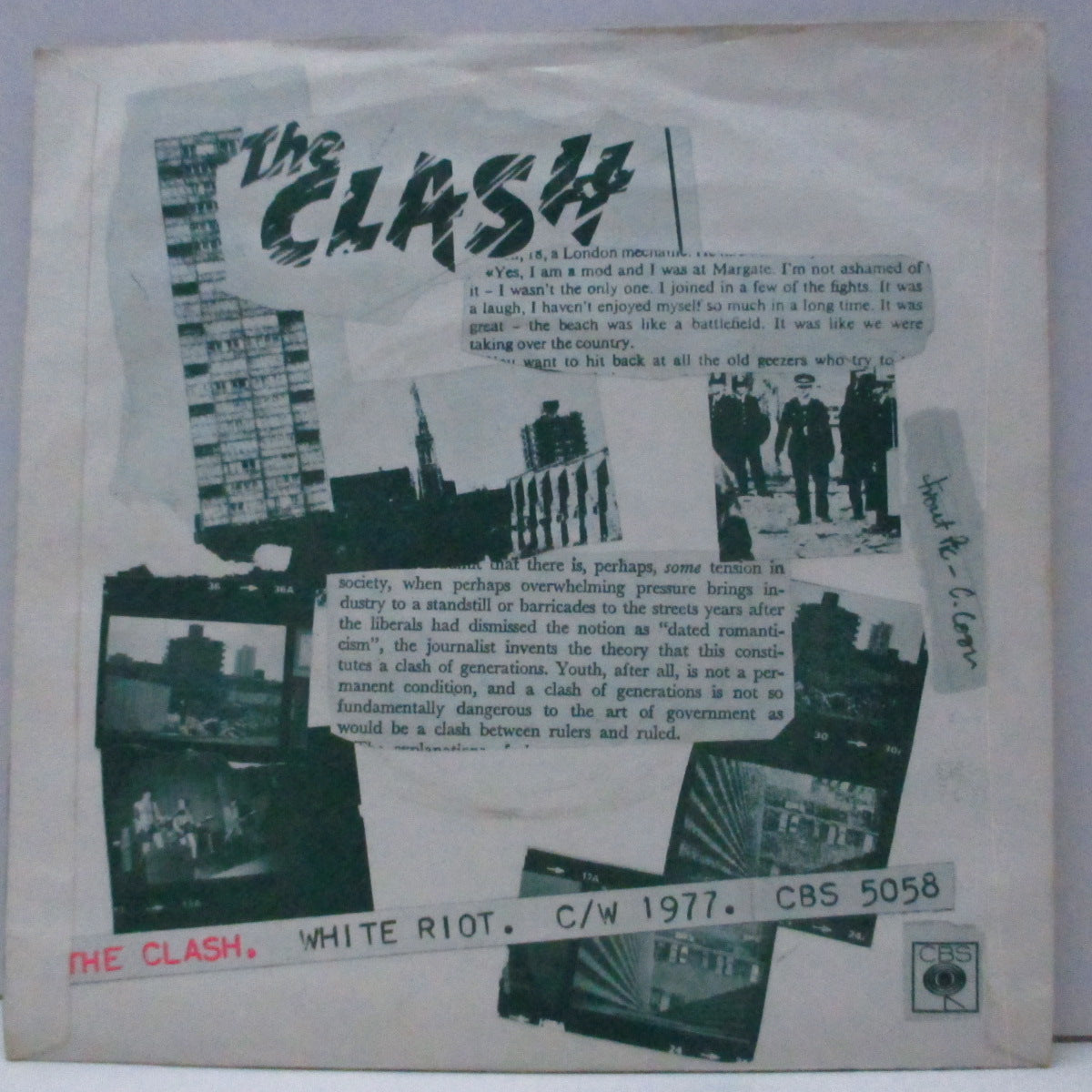 CLASH, THE (ザ・クラッシュ) - White Riot / 1977 (UK 70's 再発「The