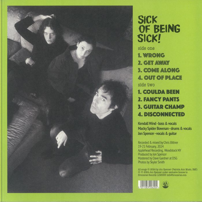 JON SPENCER (ジョン・スペンサー) - Sick Of Being Sick! (US 2,500枚