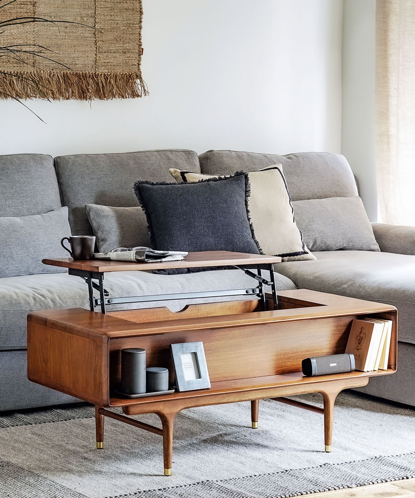 JULIE 昇降式センターテーブル ダークブラウン - 北欧ヴィンテージ