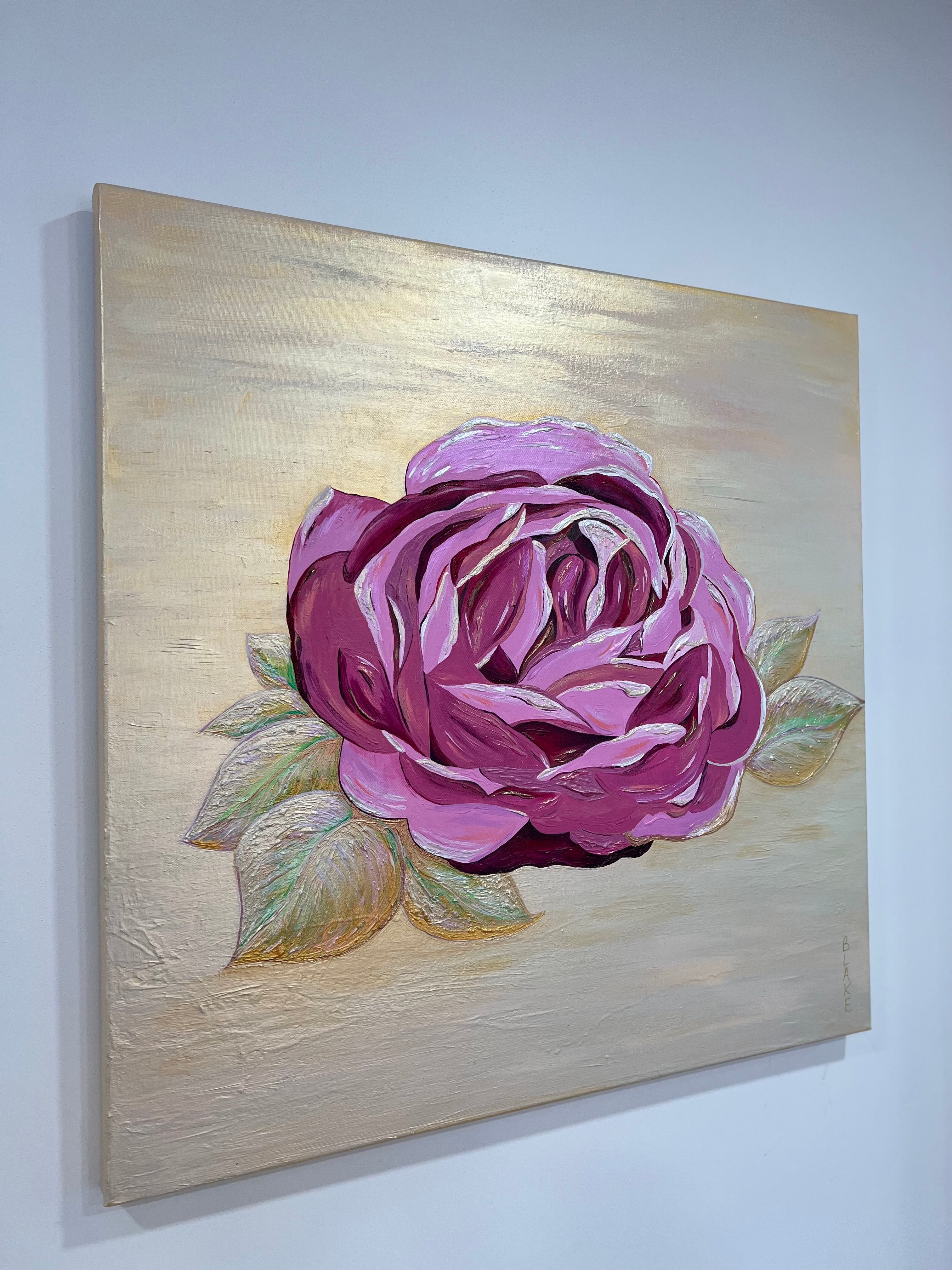 Rose Quartz Rose Original Painting – Tiny Taiga