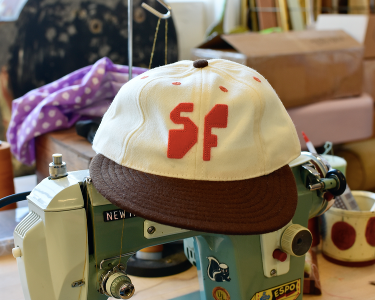Jeffrey Sincich 8-Panel SF Hat -- cream– Tilted Brim