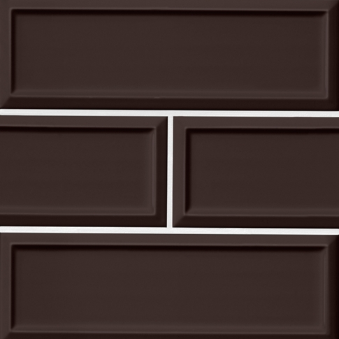Imperial Espresso Frame Gloss Ceramic Subway Wall Tile - 4 x 12 in