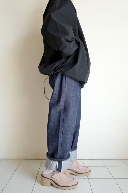 UNTRACE UNTRACE BASIC BOX STRETCH SMOCK L/S・BLACK - tity