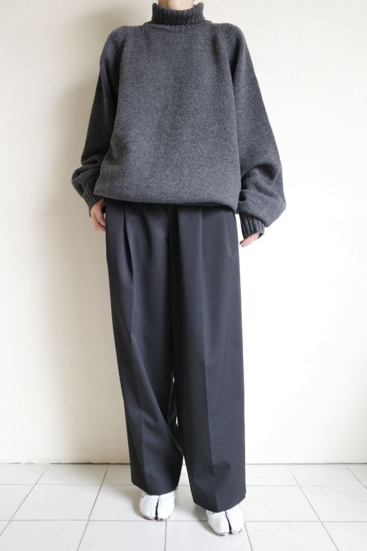 stein EX FINE LAMBS LOOSE HIGH NECK KNIT LS・CHARCOAL - tity