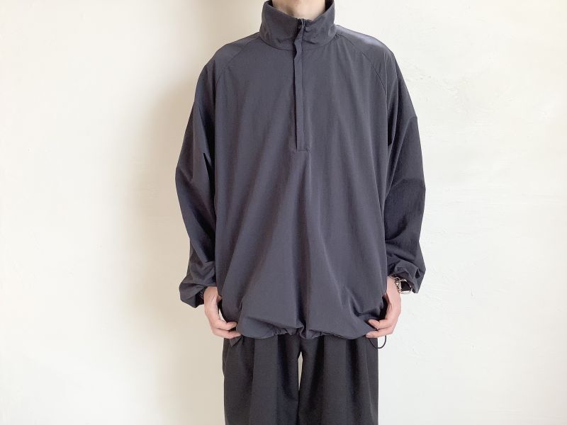 stein WINDPROOF NYLON HALF ZIP PULLOVER・DARK GREY KHAKI - tity