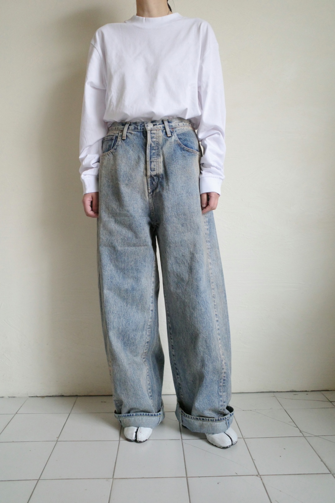 ssstein TWIST SEAM BAGGY VINTAGE DENIM JEANS・INDIGO - tity