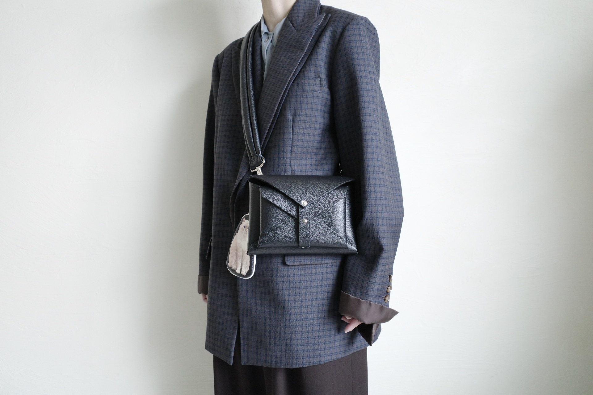 ebagos エバゴス フニュ シュリンク 封筒型3WAY バッグ・ブラック - tity