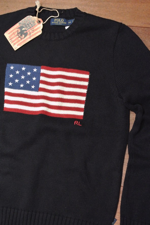ポロラルフローレン 星条旗 フラッグ コットンセーター アメリカ製