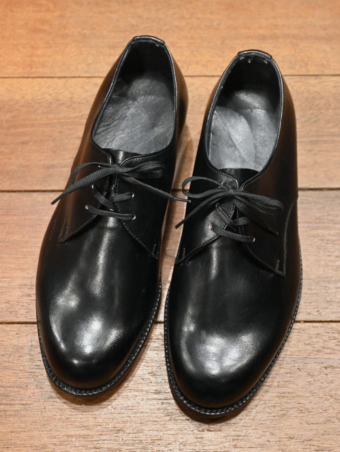 デッドストック イタリア軍 サービスシューズ レザーソール (Black/39