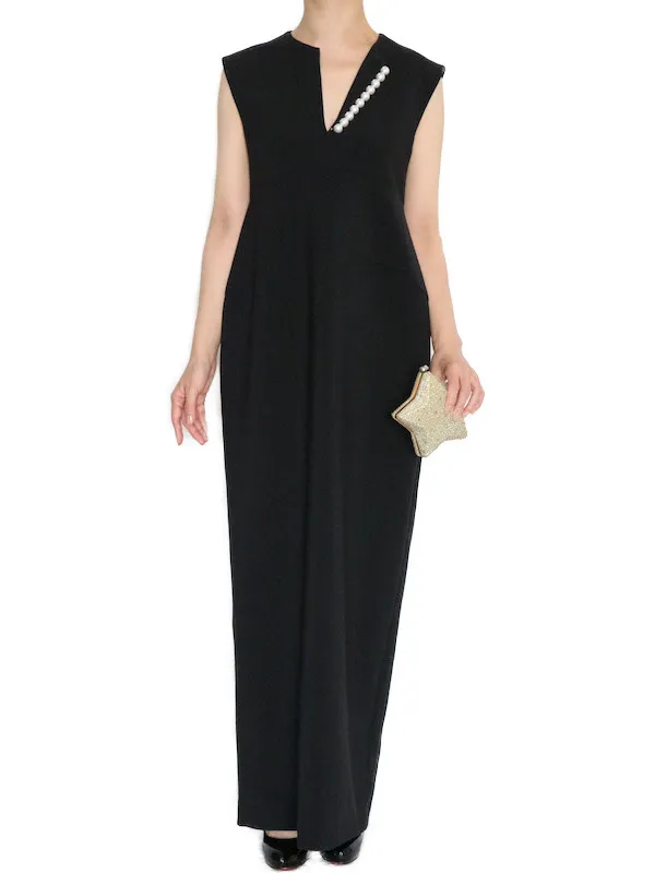 YOKO CHAN（ヨーコチャン） パールスリットラインロングドレス