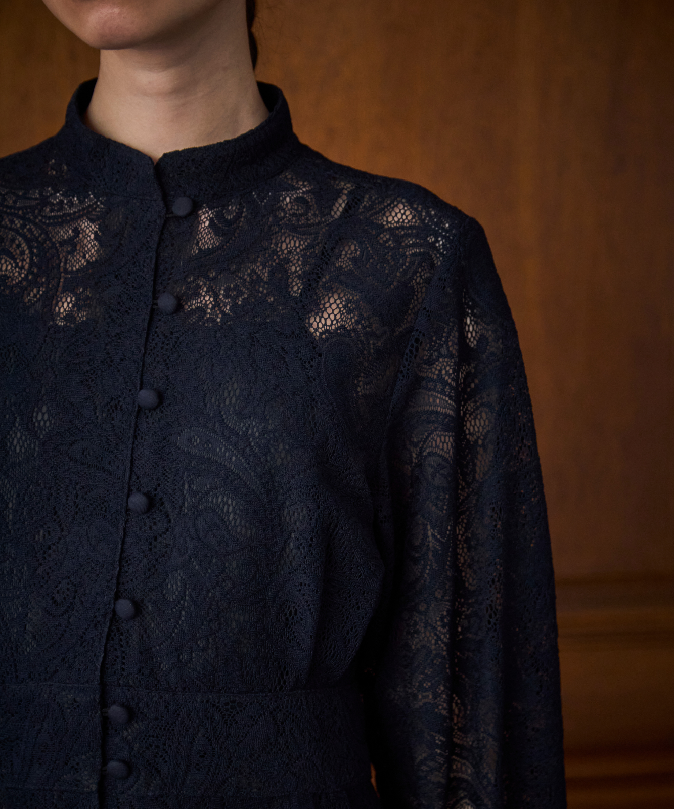 ≪通常販売≫stand collar lace dress（スタンドカラーレースドレス