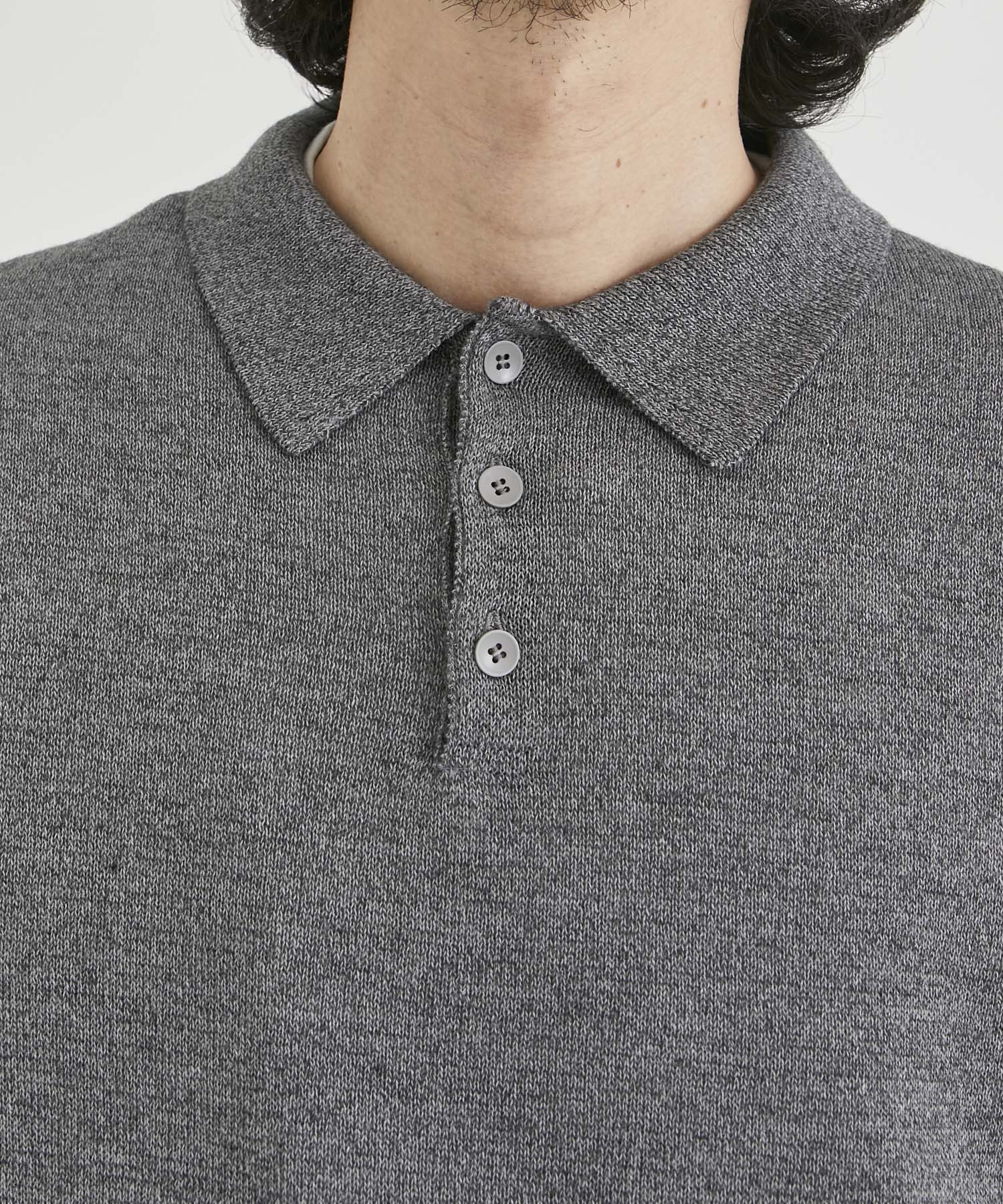 WOOL WASHI POLO SWEATER(2 DARK GREY): ATON: MENS｜THE TOKYO ONLINE