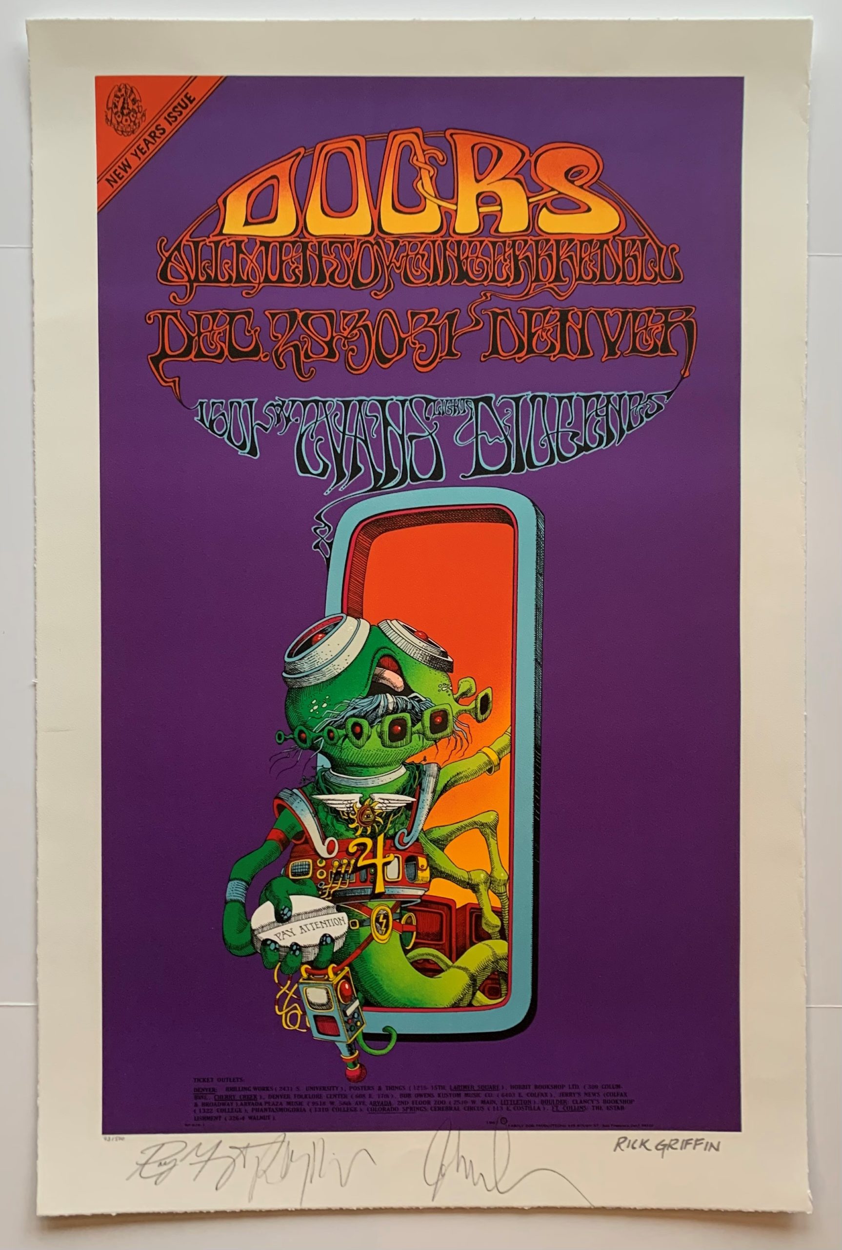 The Doors Family Dog Concert Poster signed by 3 (LE #93) - The