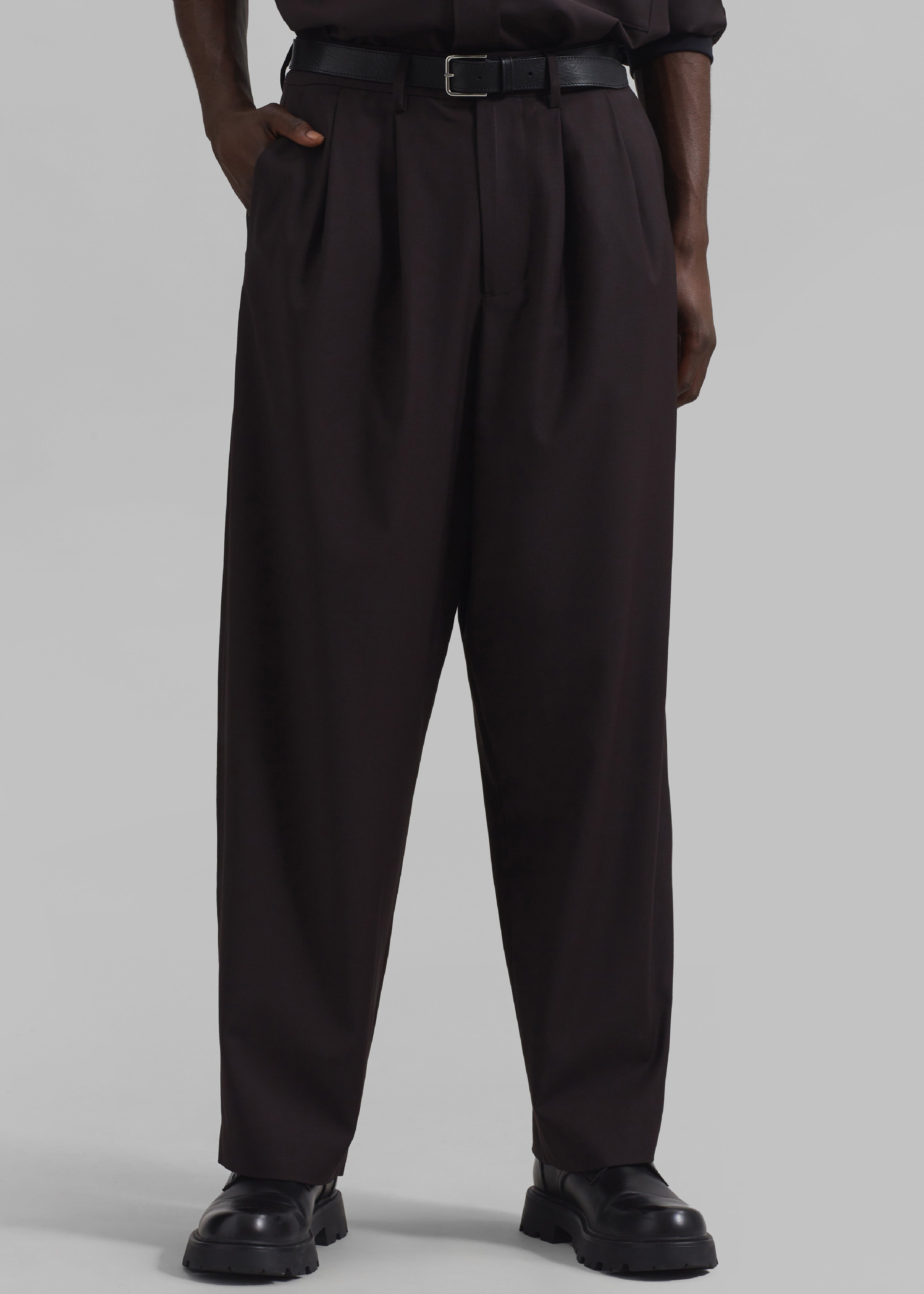Dalton Wool Blend Trousers - Black – The Frankie Shop