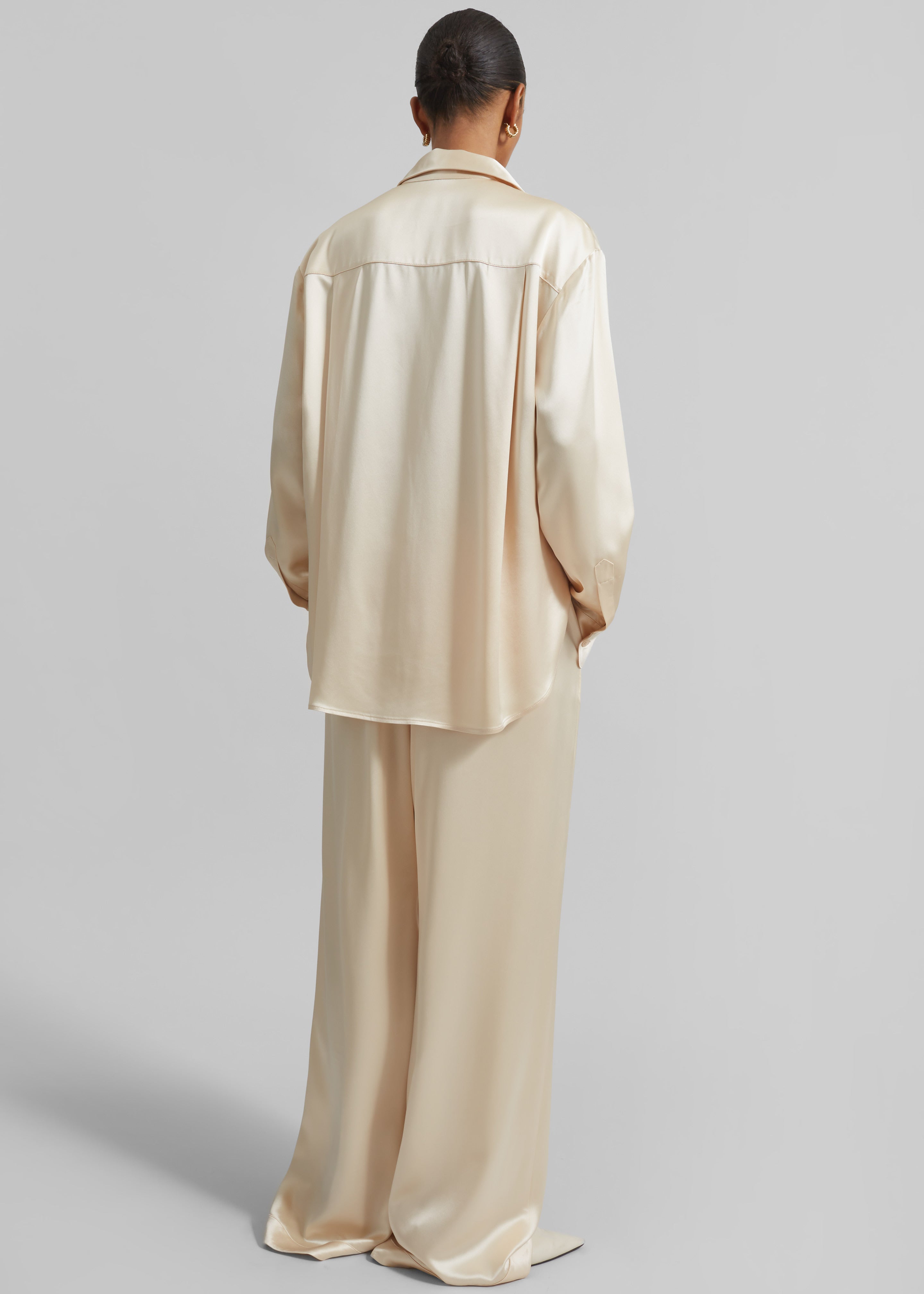 Peri Satin Shirt - Champagne – The Frankie Shop