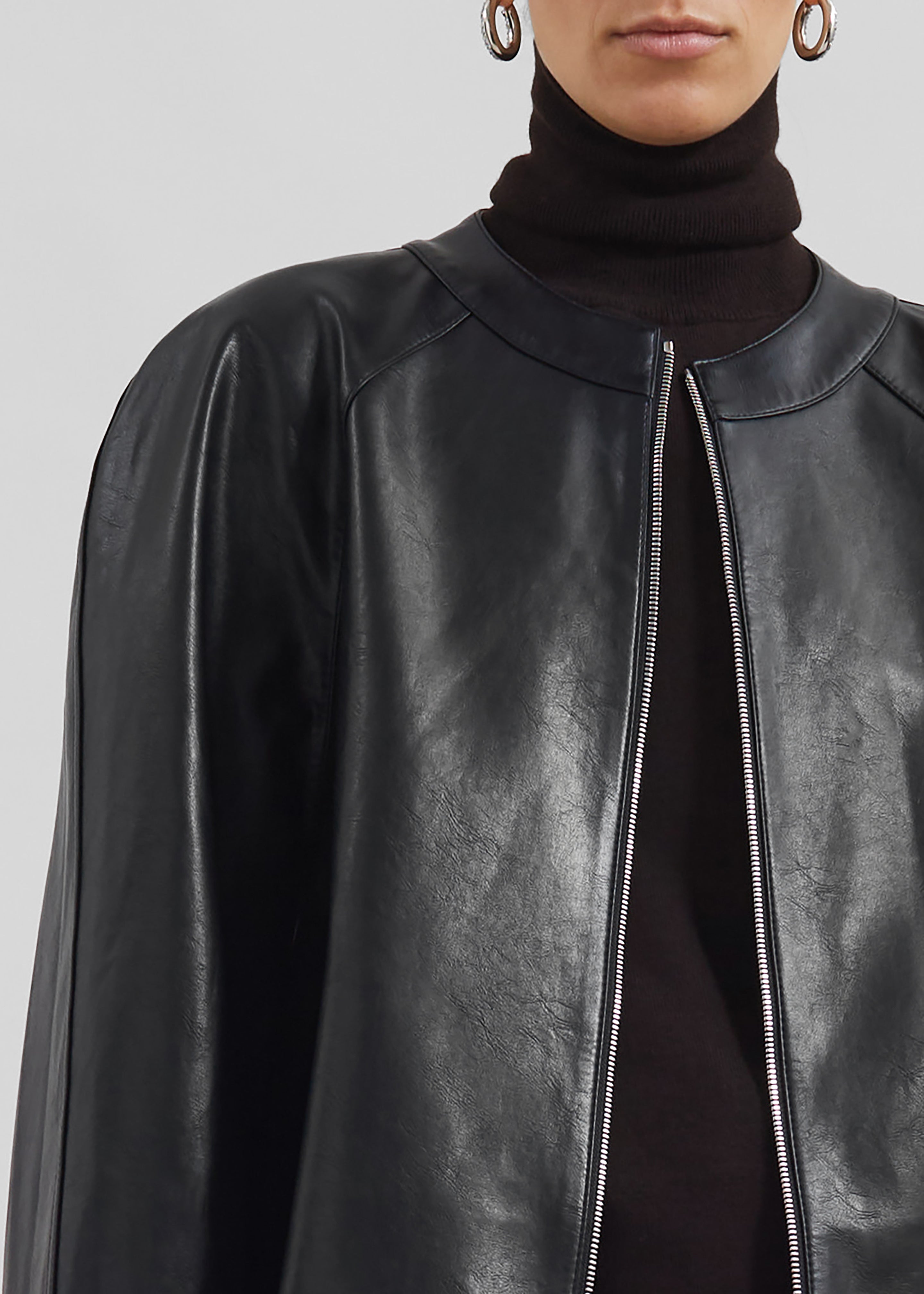 Xyla Faux Leather Jacket - Black – The Frankie Shop