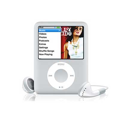 3rd Generation 8GB Apple iPod Nano – Silver + 1 YR CPS Warranty