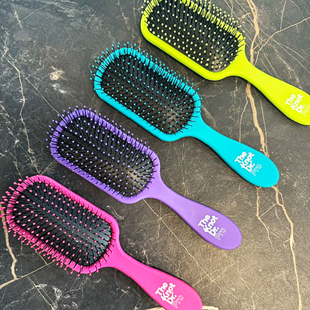 Pink Pro Brite Detangling Brush | Colourful Hair Brush | The Knot Dr.