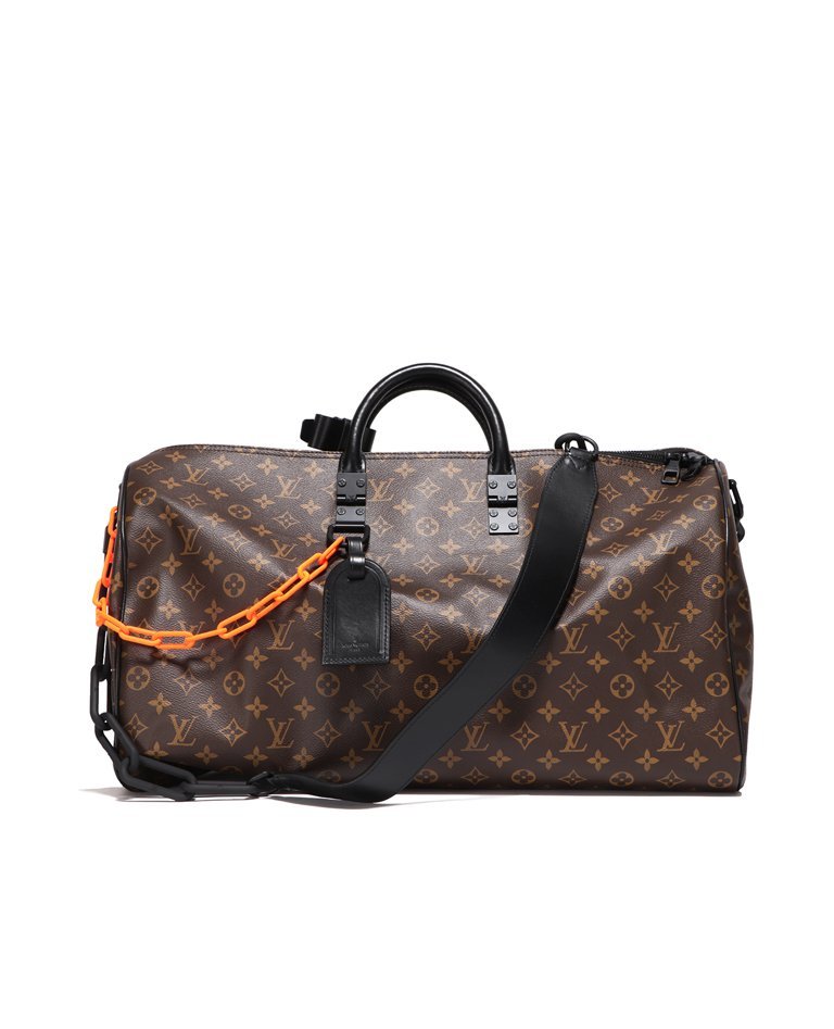 Louis Vuitton Keepall Bandouliere 50 with matted black and orange