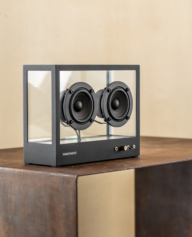 透明小型透明スピーカー ブラック - TRANSPARENT | THÉM