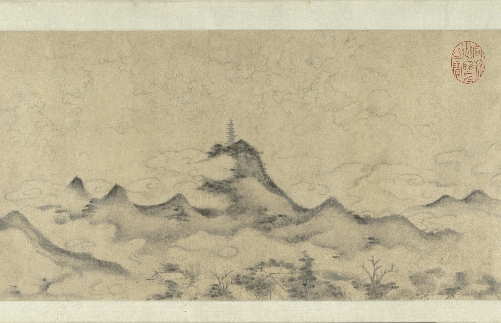 真作】絵画 水墨画 山水画 伝統書画 文人趣味 漢詩と山水の書画 Y147