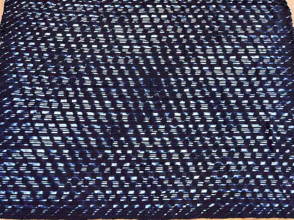 Very Large Baule African Indigo Cloth Textile for Men | 81 x 62
