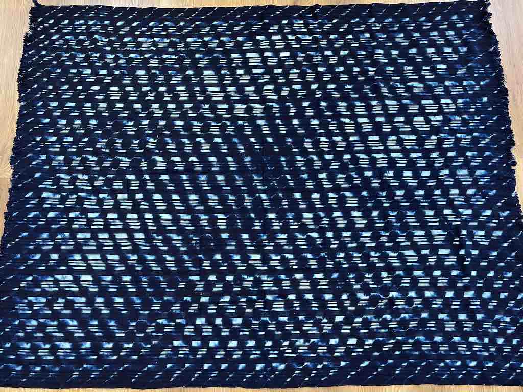 Very Large Baule African Indigo Cloth Textile for Men | 81 x 62