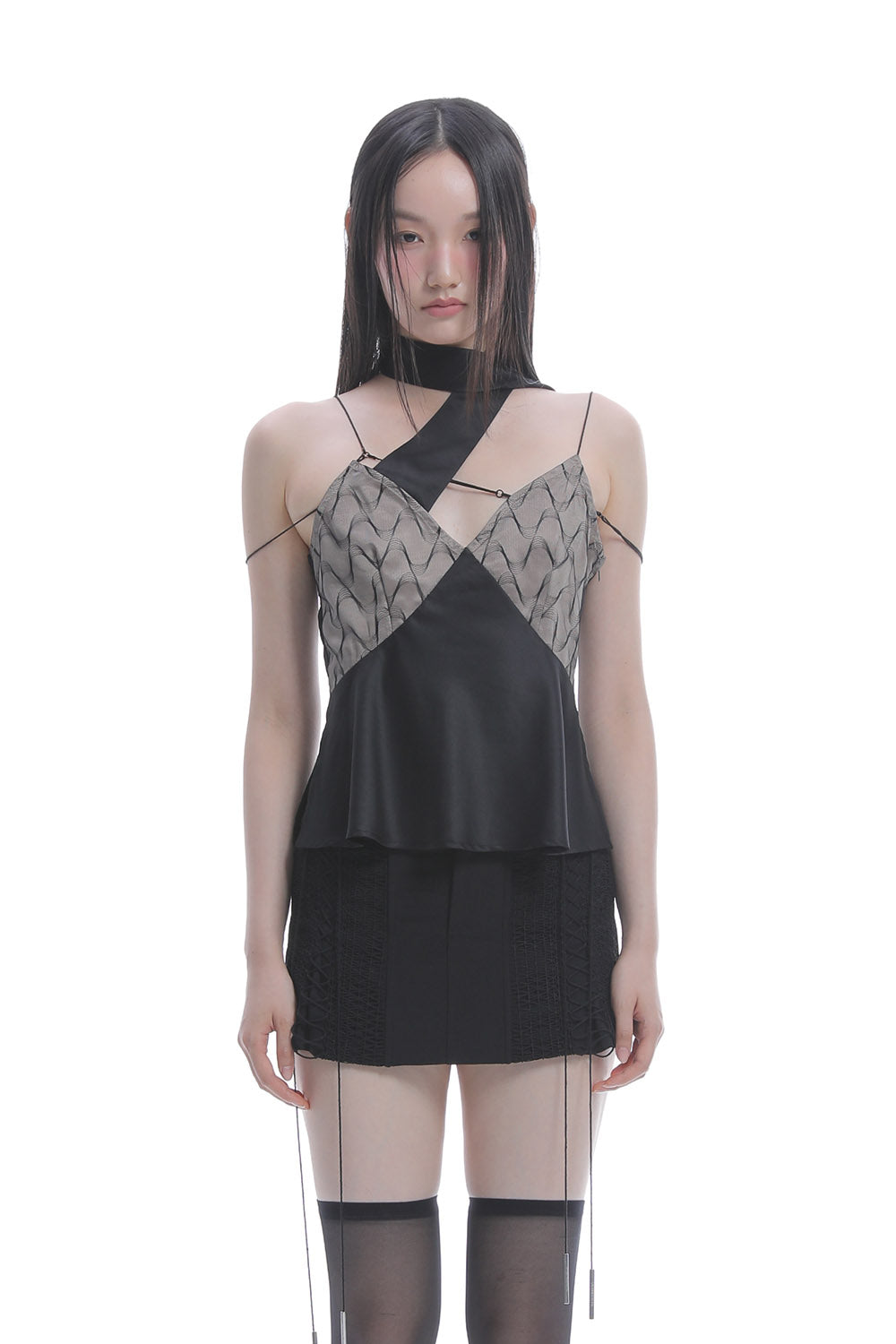 THEREDTHREAD / ザレッドスレッド】S cross camisole curve