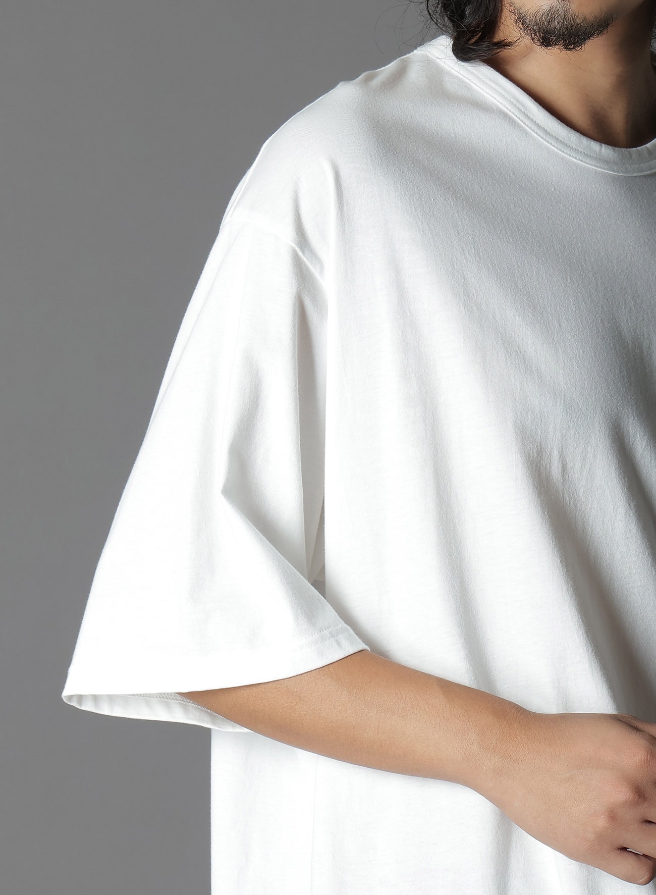 COTTON JERSEY JUMBO T-SHIRT SHORT SLEEVES(FREE SIZE White): Ground