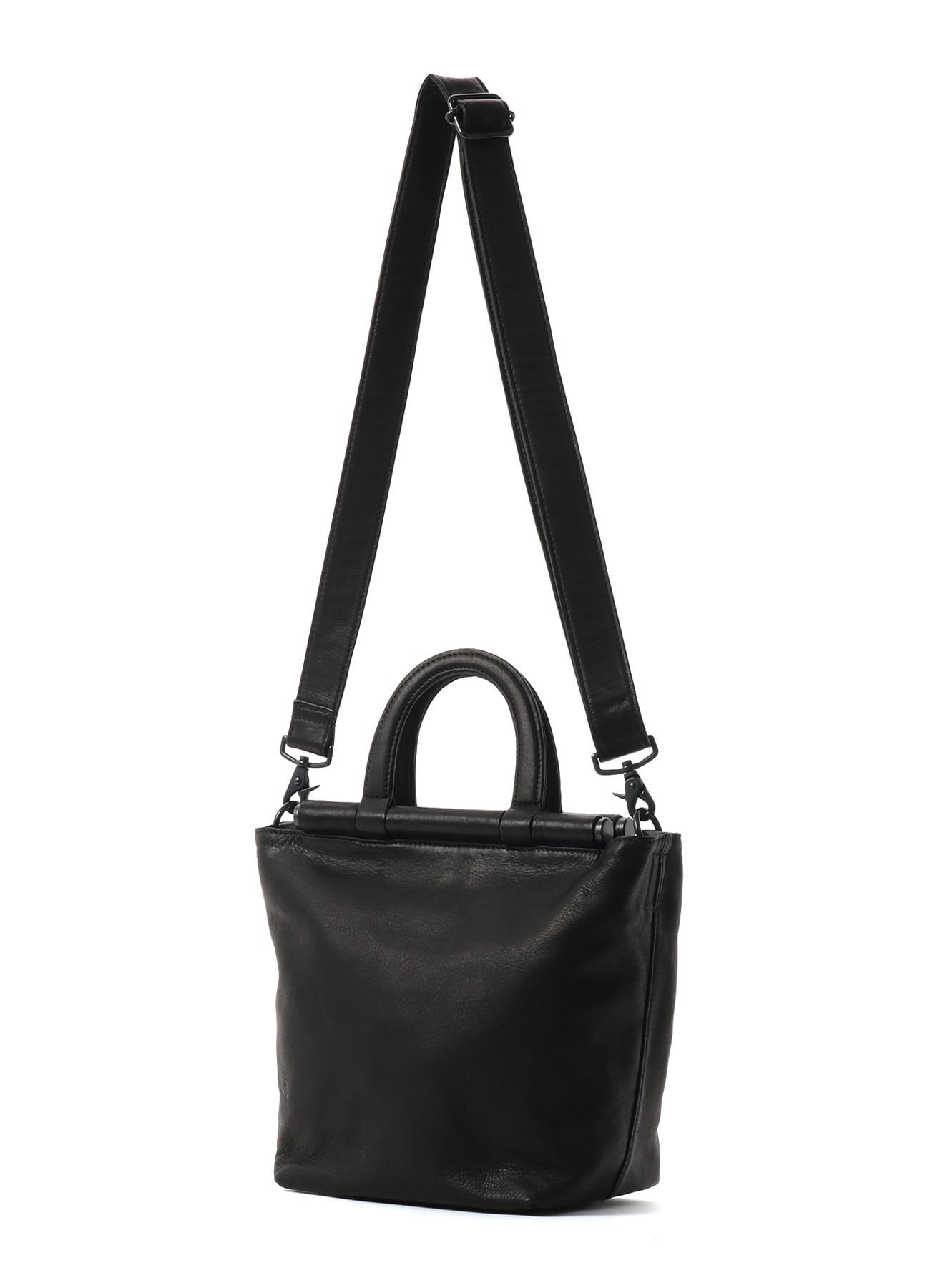 SOFT SMOOTH OIL LEATHER DUAL-USE LUNCH BAG(FREE SIZE Black): Yohji