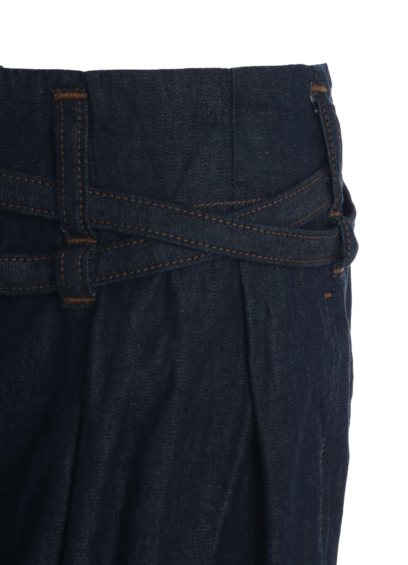 8OZ BIO DENIM SLIM BELTED POINT PANTS(XS Indigo): Yohji Yamamoto