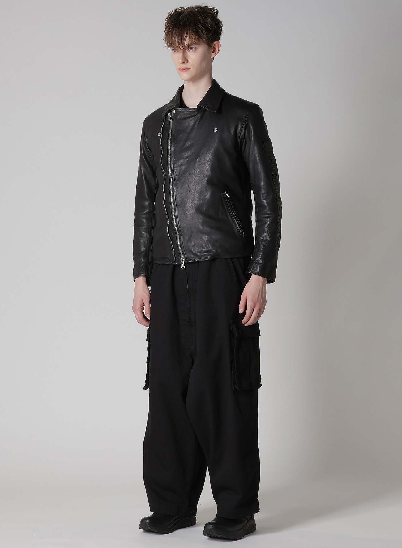 JAPAN HORSE LEATHER DOUBLE RIDERS(M Black): Yohji Yamamoto POUR