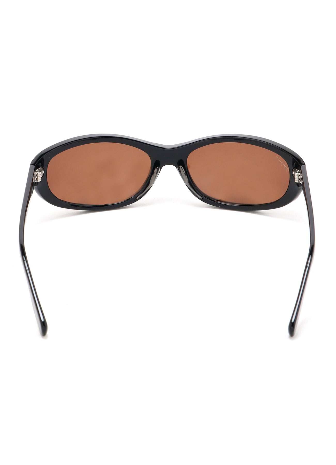 BLACK ACETATE CURVE SUNGLASSES(FREE SIZE Brown): Yohji Yamamoto