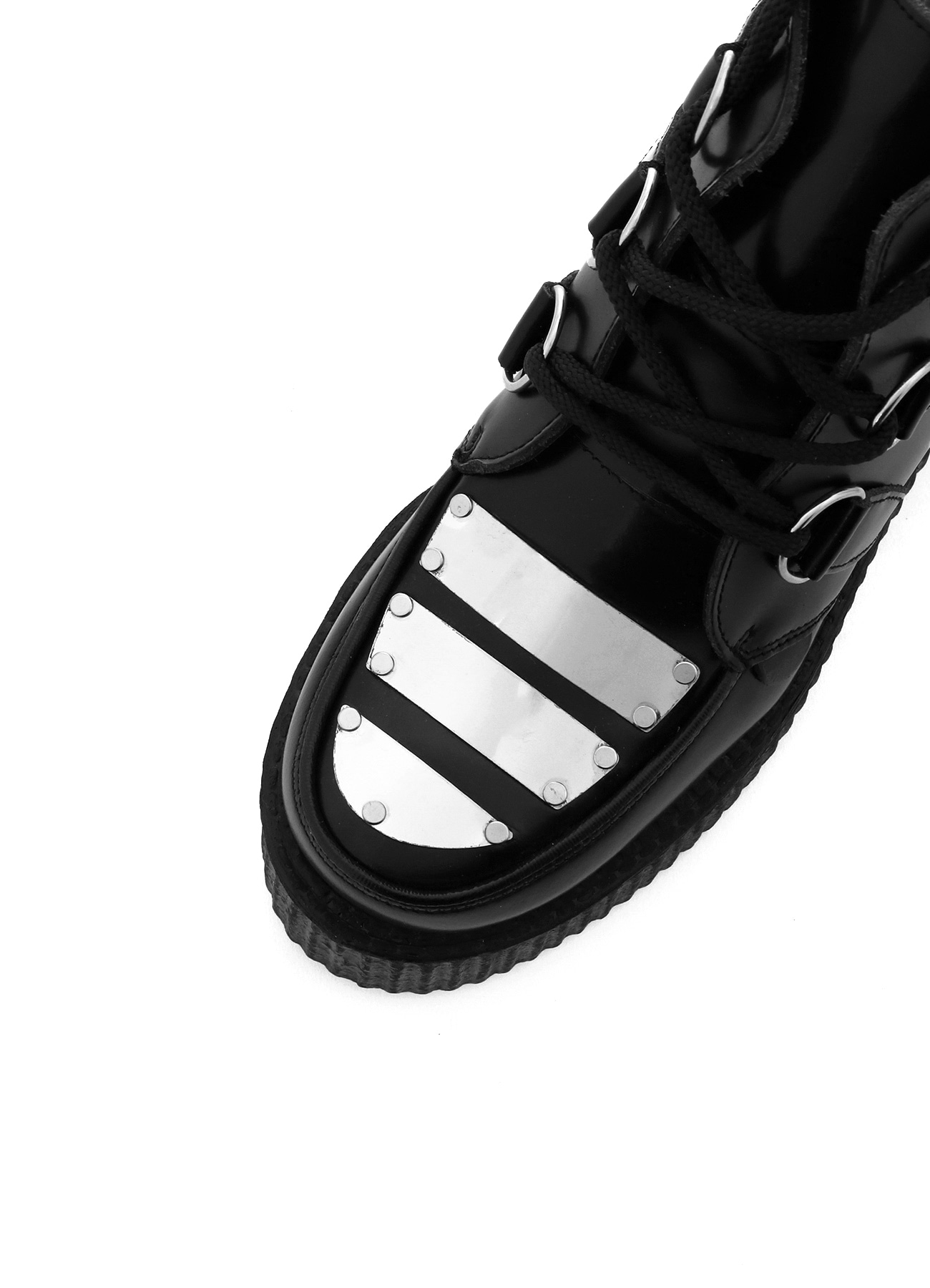 LIMI feu×UNDERGROUND(R) BLACK LEATHER BOOTS WITH METAL PLATES(22