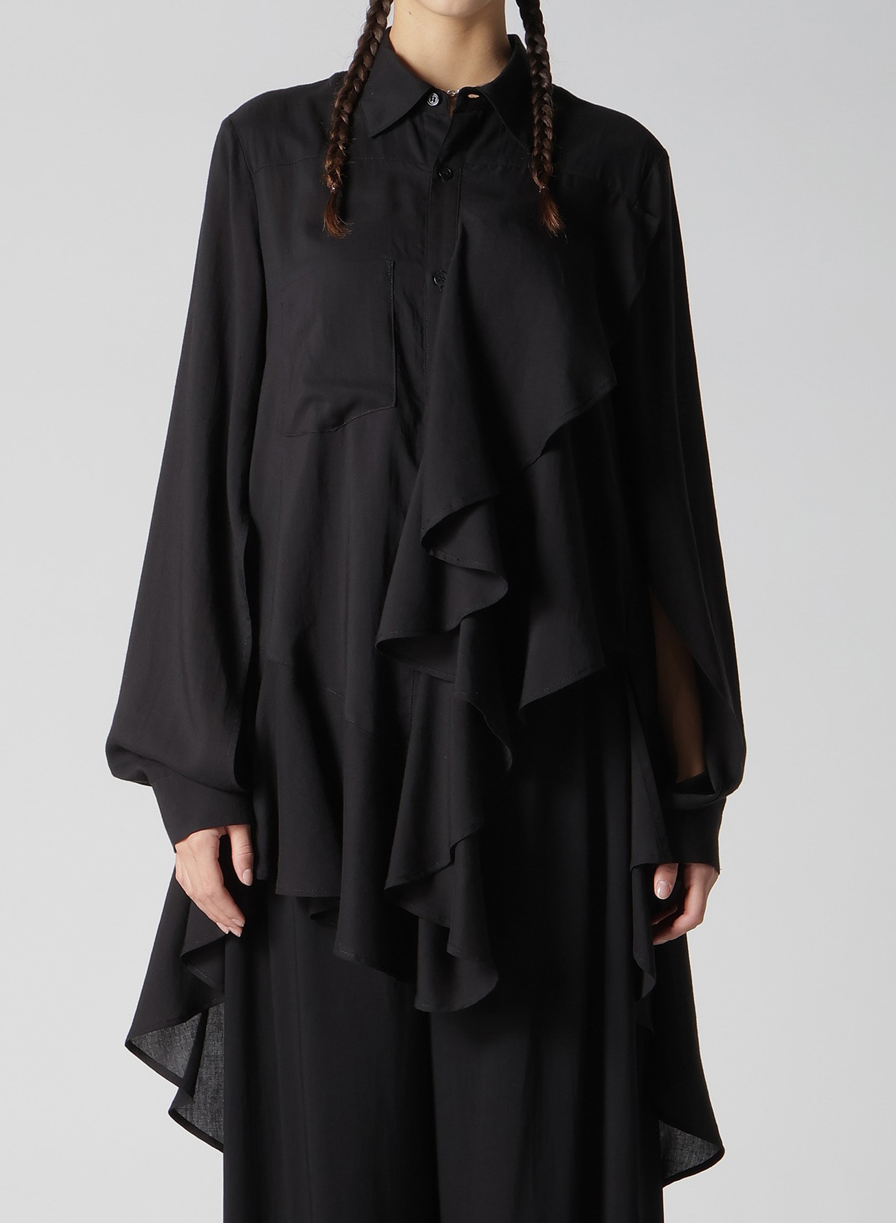 SOFT LAWN FRILL BLOUSE(S Black): Vintage｜Special Price｜THE SHOP