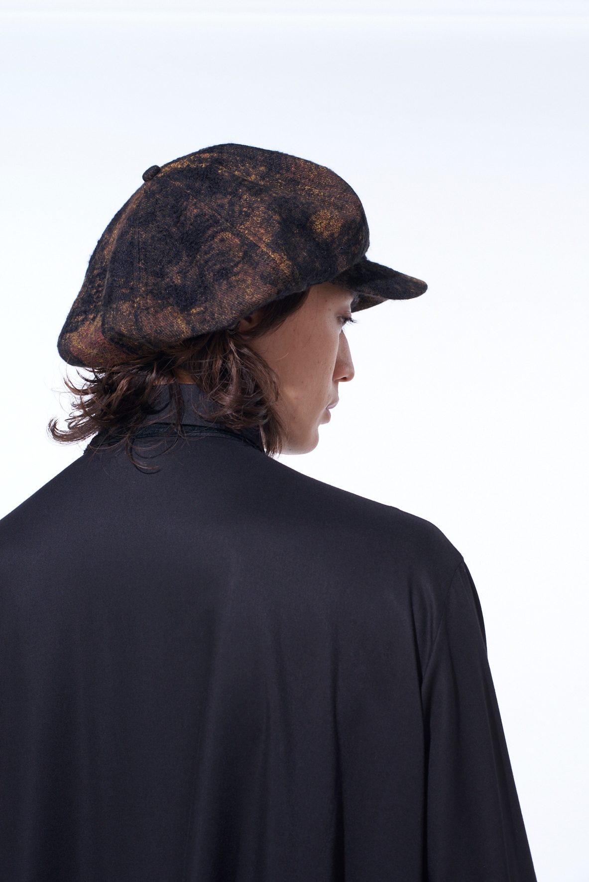 CHECK JACQUARD CASQUETTE(FREE SIZE Black x Orange): S'YTE｜THE