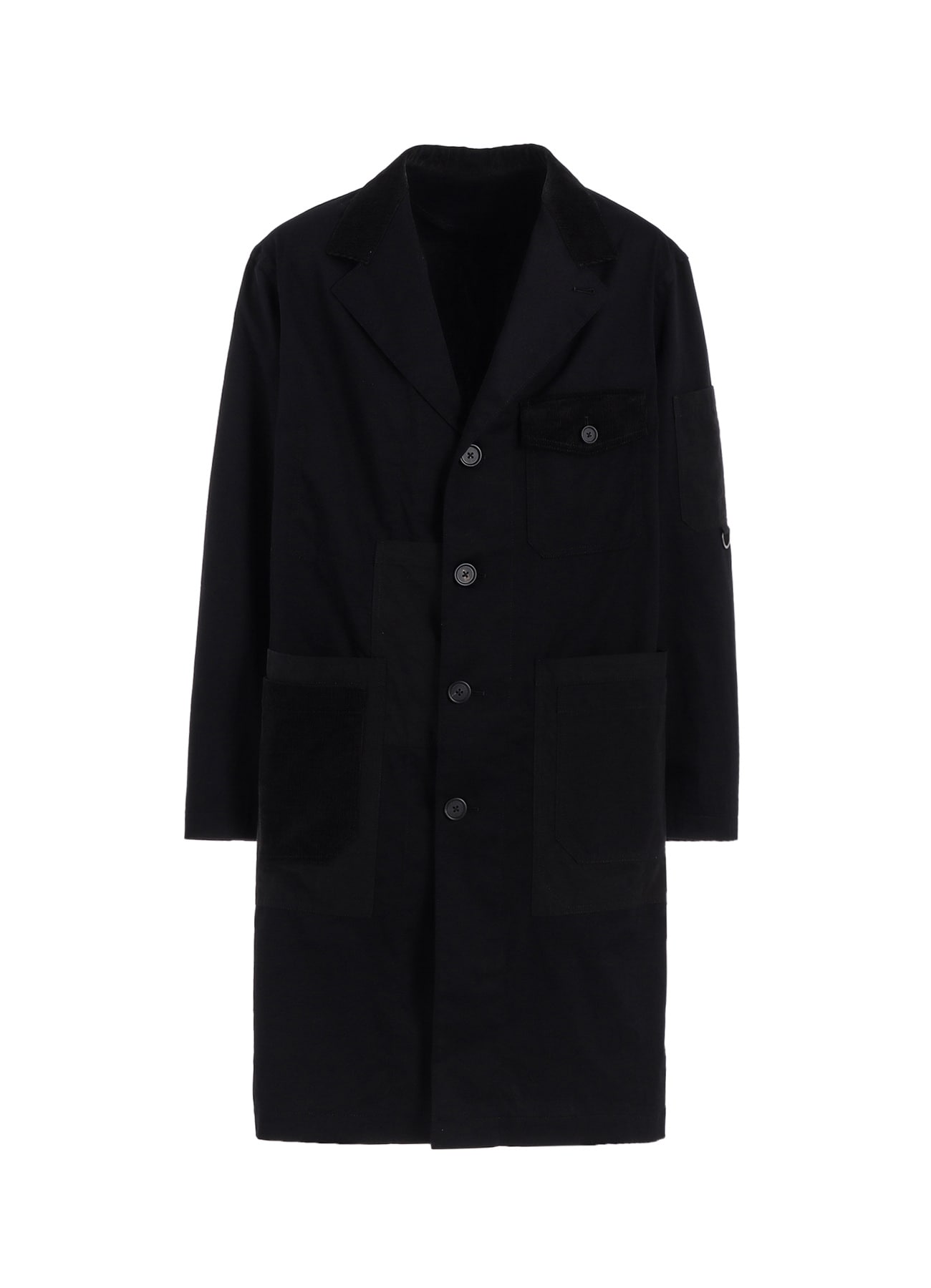 VARIOUS FABRICS CRAZY PATCHWORK SHOP COAT(M Black): S'YTE｜THE