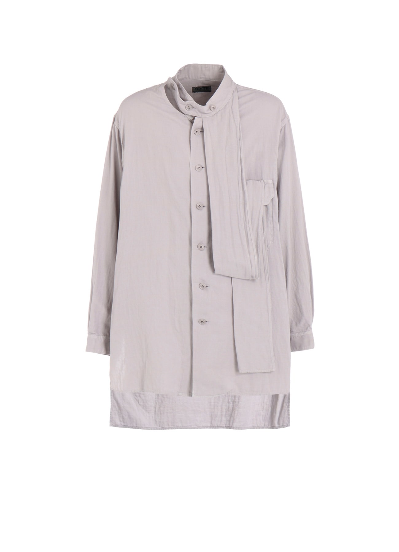 Double Gauze Band Collar Stole Shirt(M Light grey): S'YTE｜THE