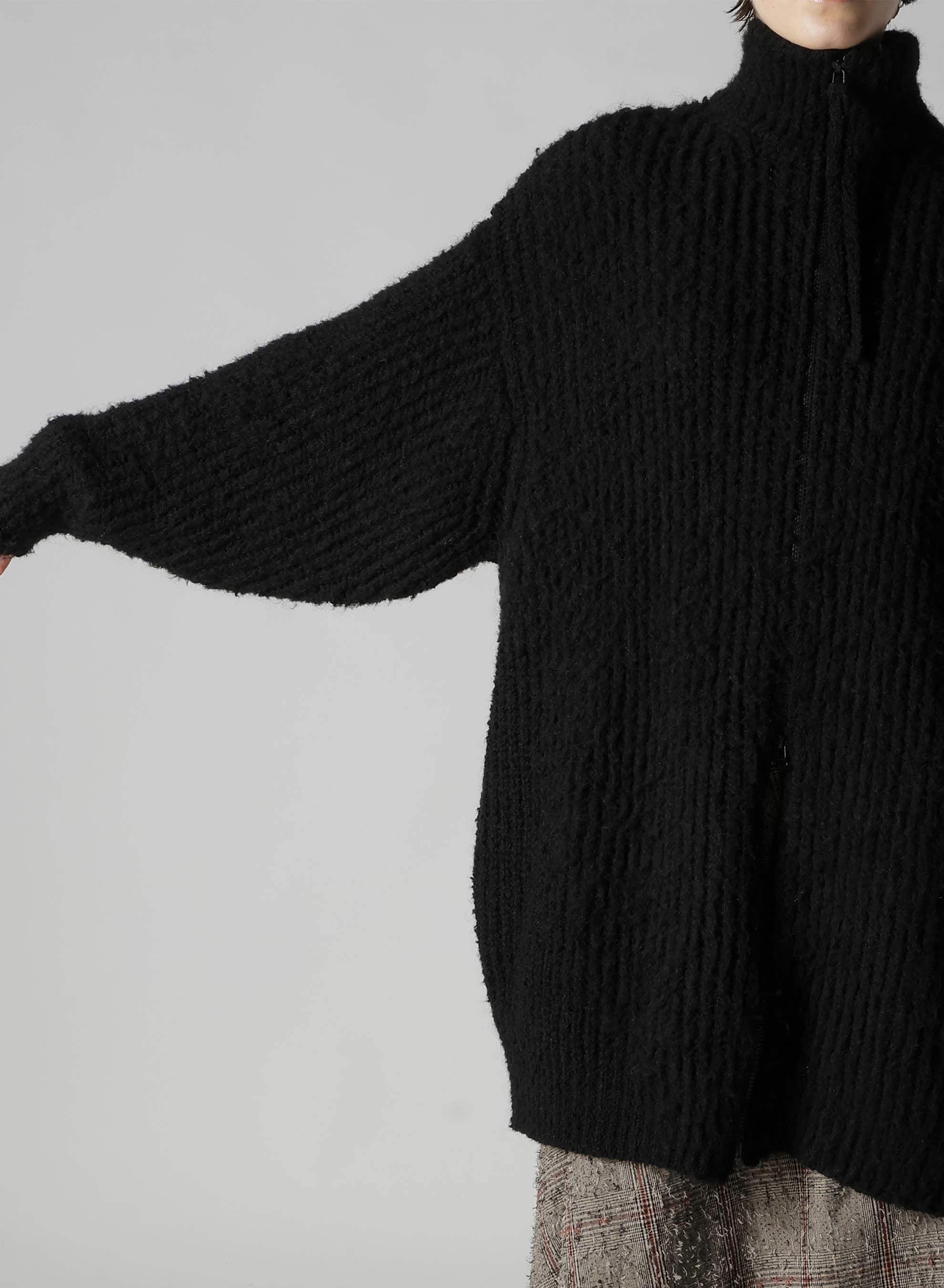 FLEECE RAISED ZIP-UP CARDIGAN(S Black): Soldes｜THE SHOP YOHJI