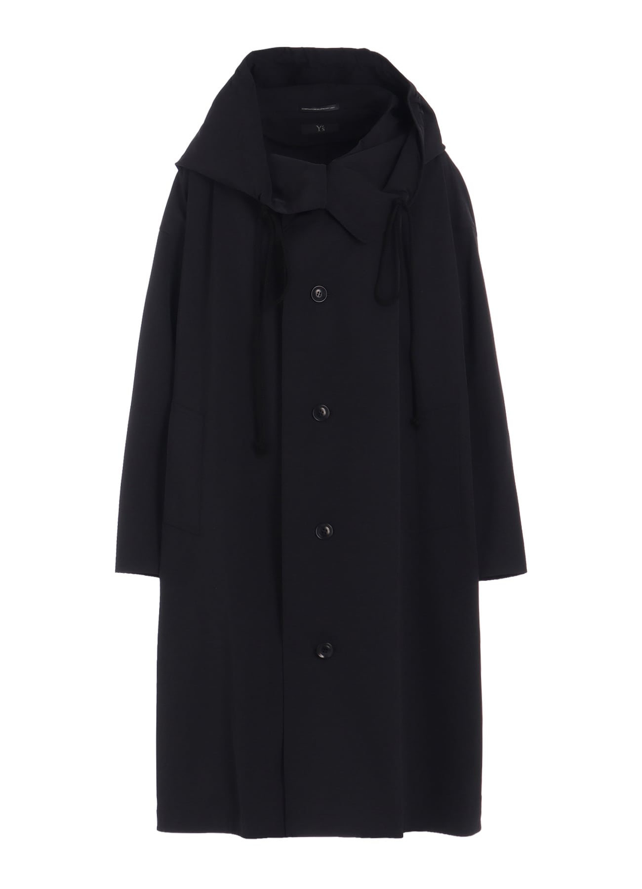 PE TWILL WATER REPELLENT HOODIED COAT(XS Black): Y's｜THE SHOP