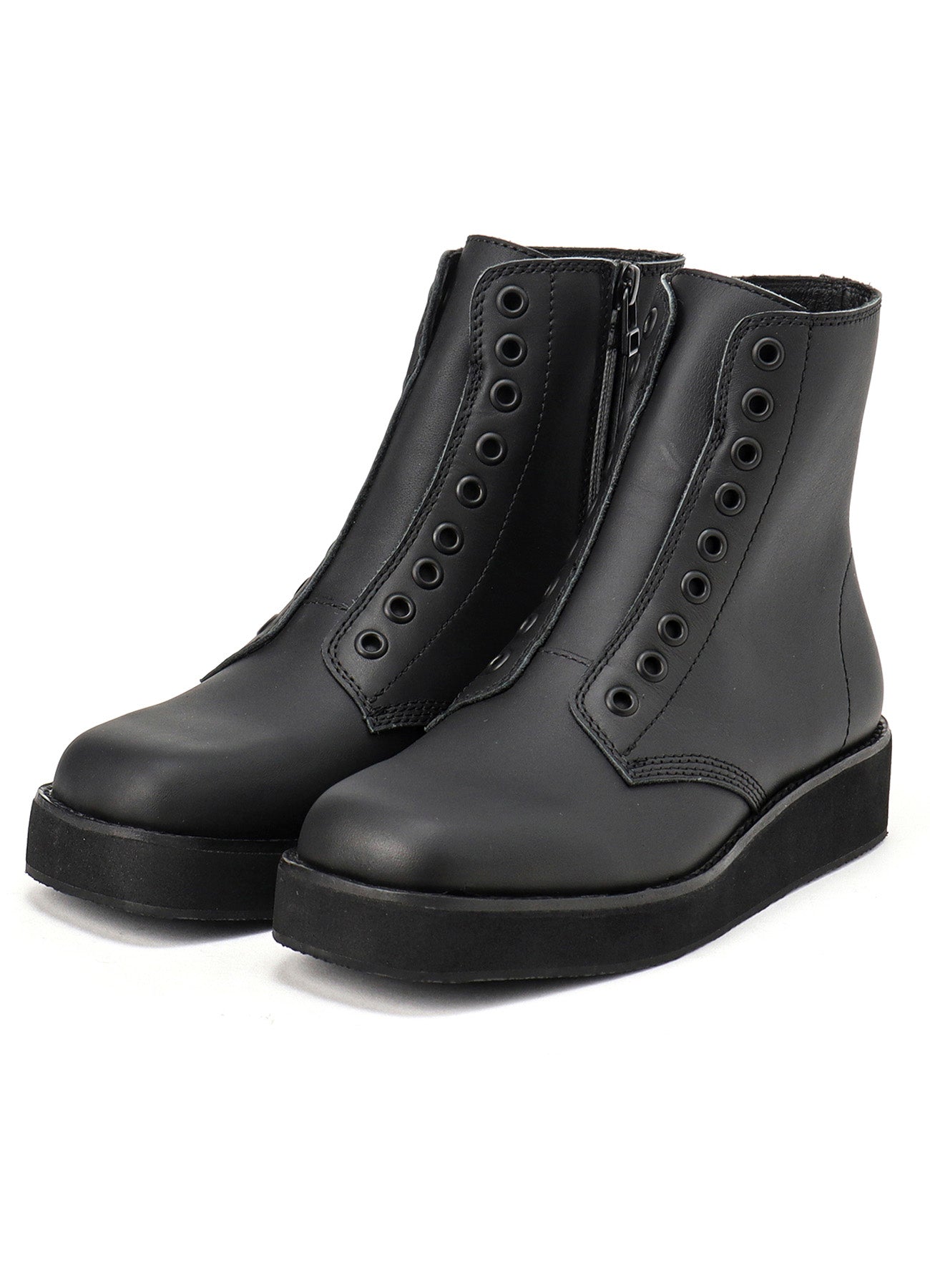 MAT OIL LEATHER SQUARE TOE ZIP BOOTS – THE SHOP YOHJI YAMAMOTO