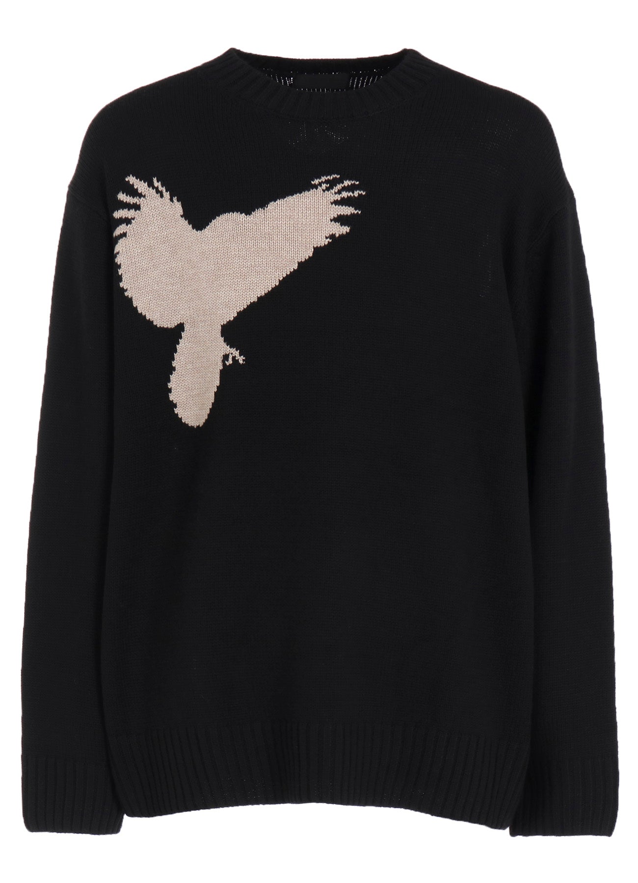 7G WOOL-BLEND INTARSIA CROW-PATTERN PULLOVER – THE SHOP YOHJI YAMAMOTO