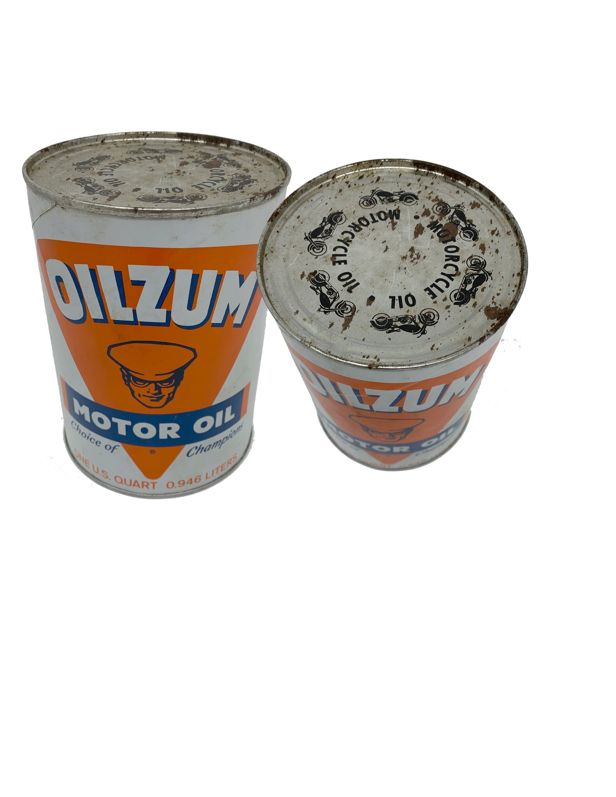 Vintage OILZUM Champion Motor Oil Fully intact 1 Qt Tin Can