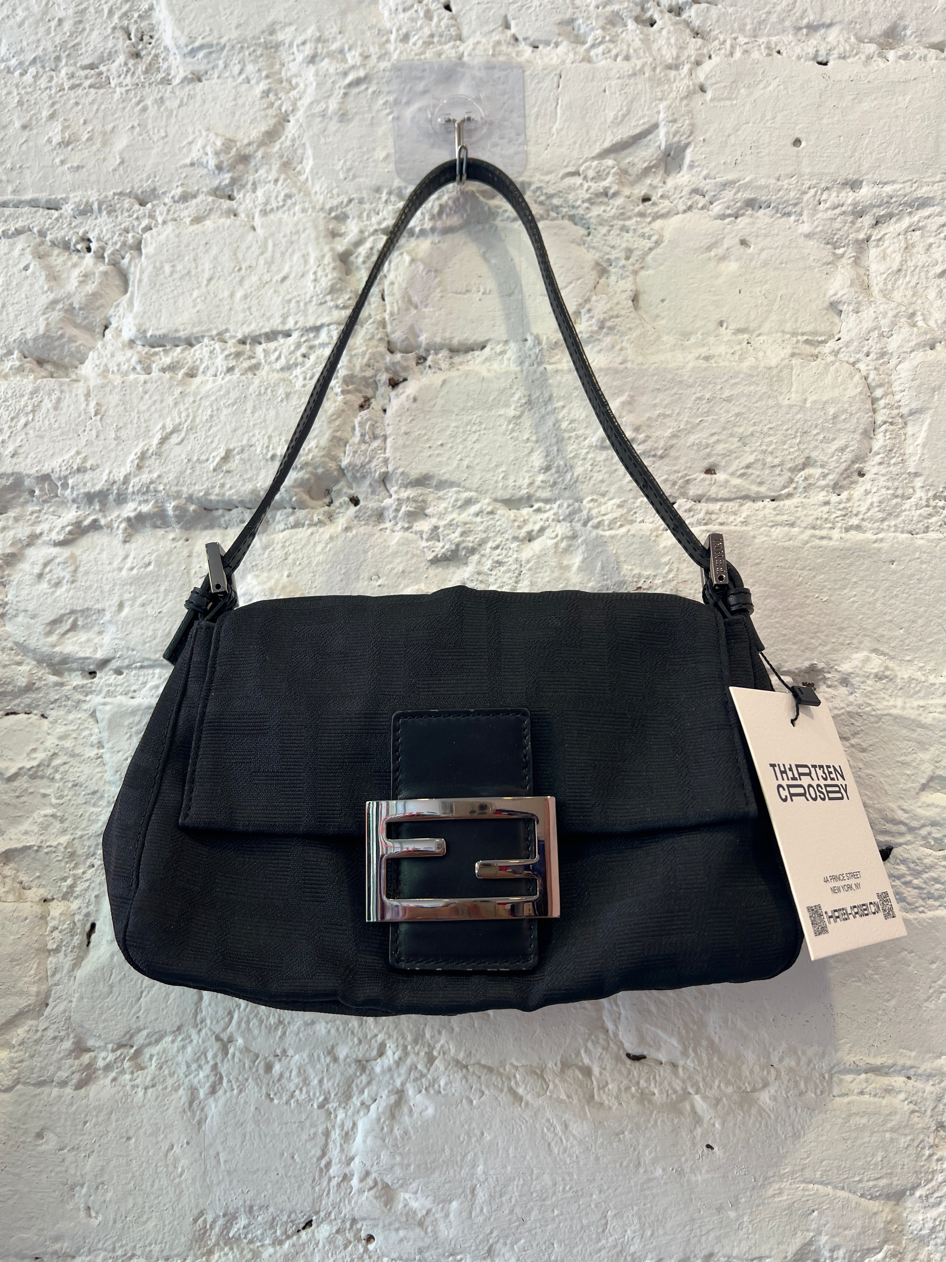Fendi Zucca Mini Mamma Baguette in Black – Thirteen Crosby