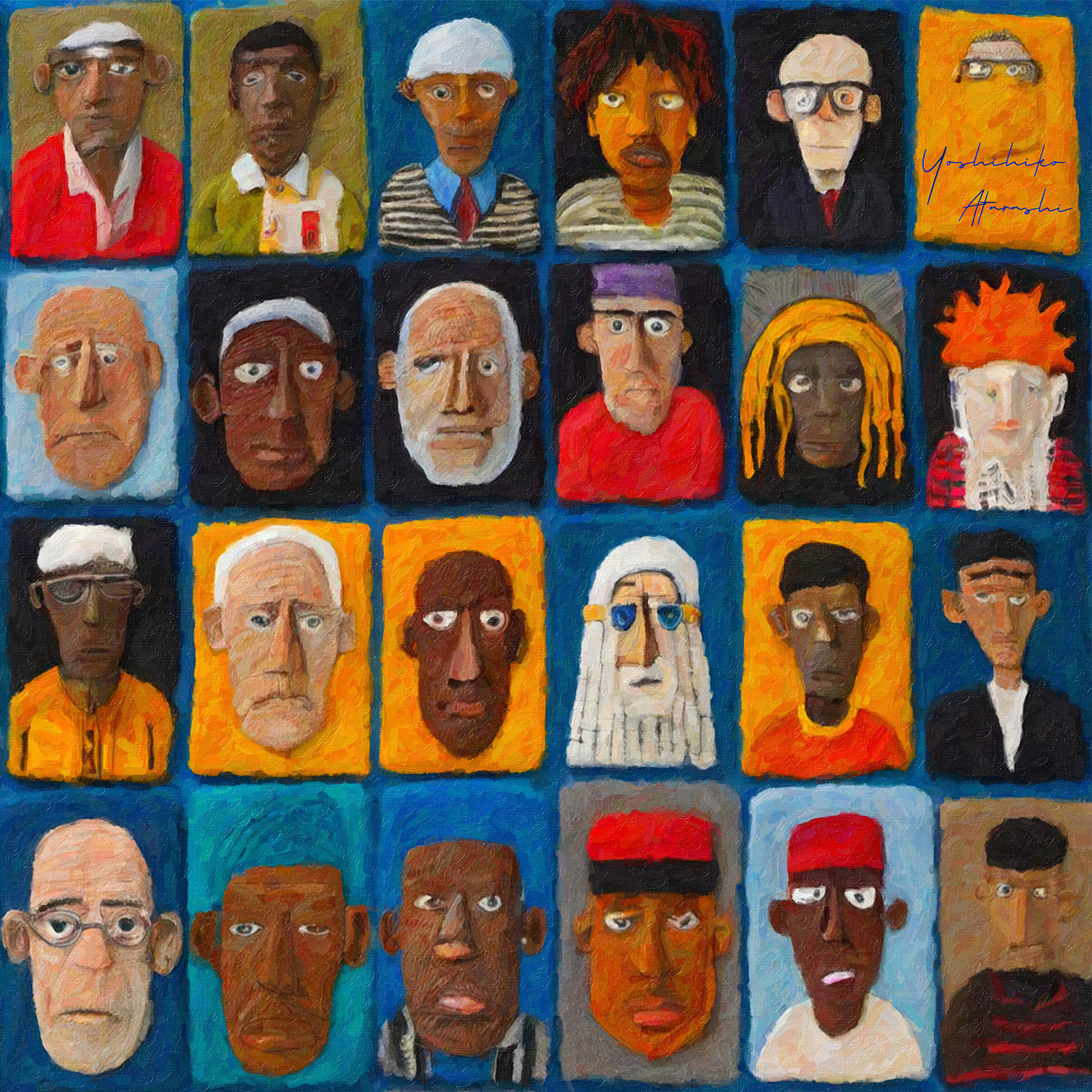 色んな顔-20240423-g | 新 嘉彦 ｜インテリア絵画 アートの専門通販