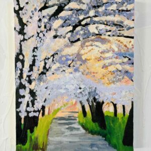 22×27㎝「朝の海7」F3・油彩・原画 | かいがのみせあかちゃん